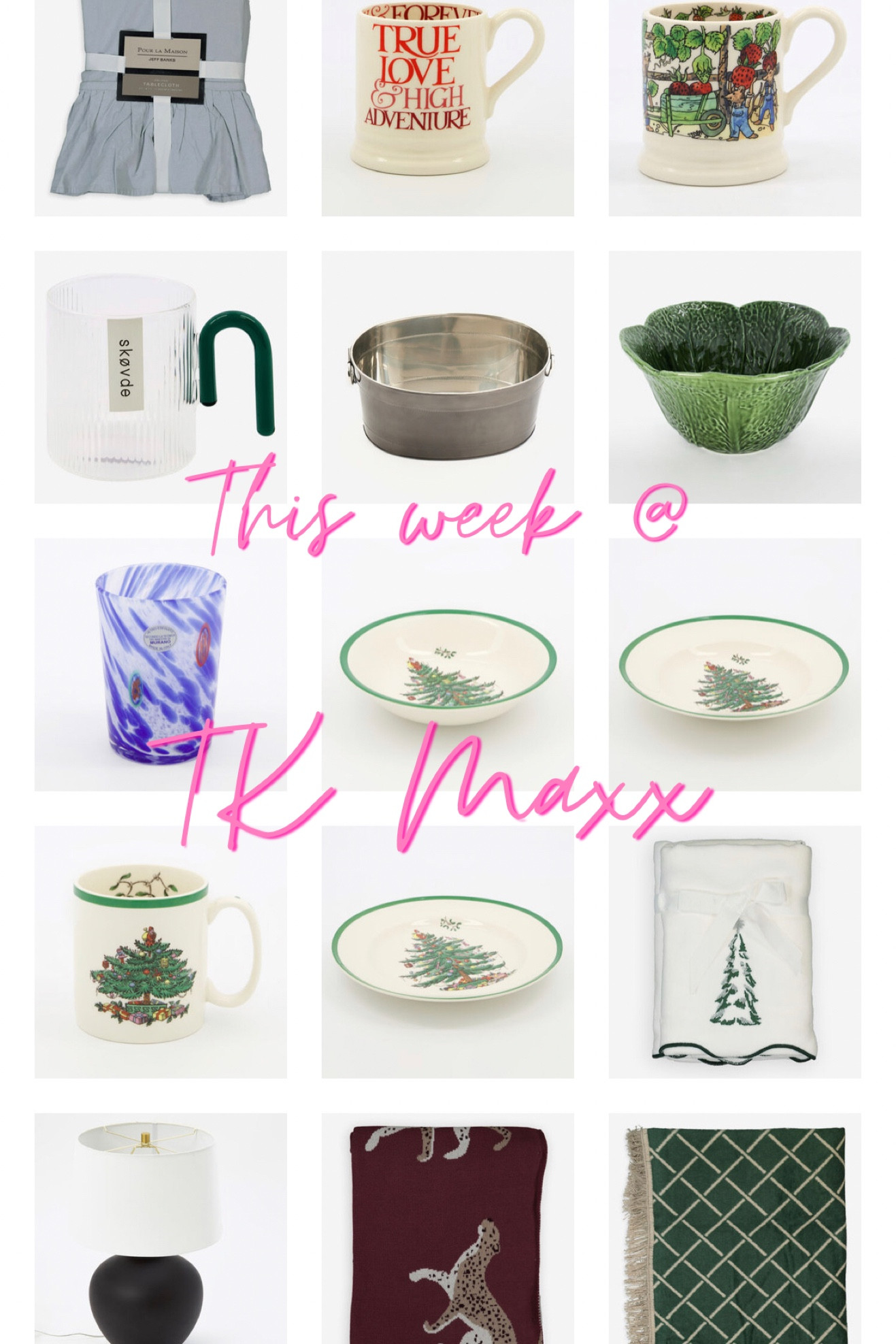 This weeks TK Maxx finds…

Christmas tablescapes , indulgent bath products and cheeky extras!

#LTKhome #LTKGiftGuide #LTKSeasonal