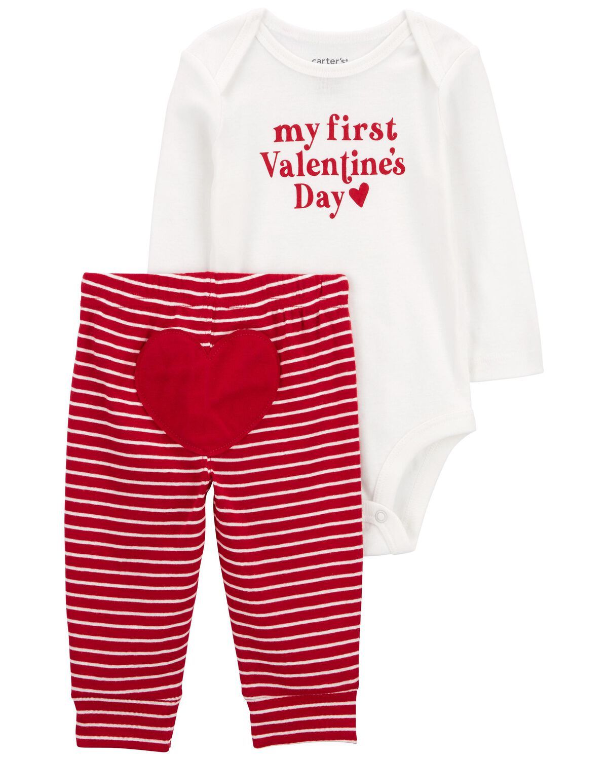 White/Red Baby 2-Piece My First Valentine's Day Bodysuit Pant Set | carters.com | Carter's