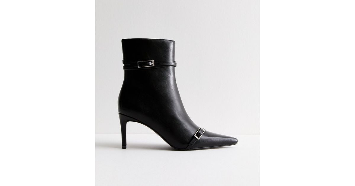Black Leather-Look Heel Ankle Boots
						
						Add to Saved Items
						Remove from Saved Items | New Look (UK)