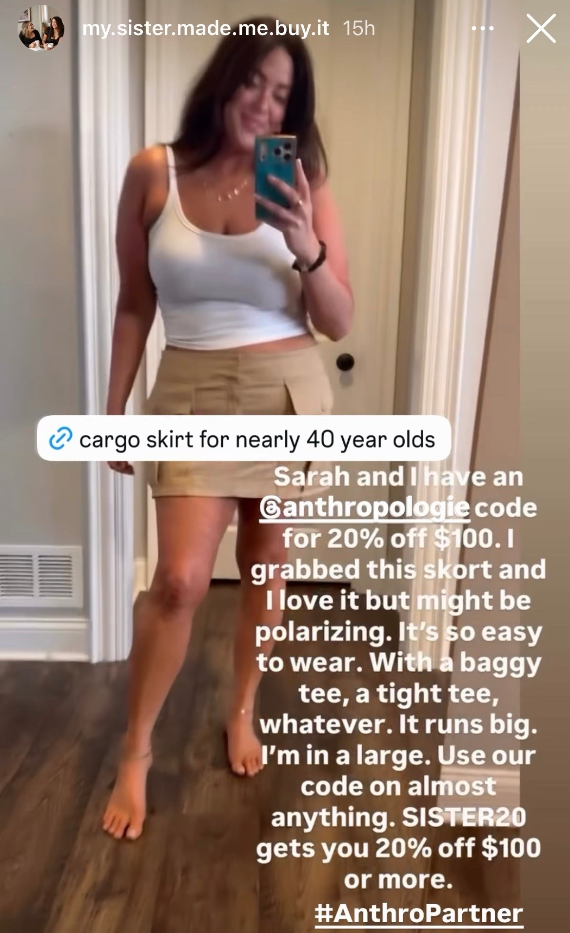 This cargo skort is one of my new finds from the Anthro summer sale, and it’s giving 90s summer prep vibes in the best way. Runs big; I’m in a large. 20% off any purchase of $100 or more with code SISTER20!

#LTKSaleAlert #LTKMidsize