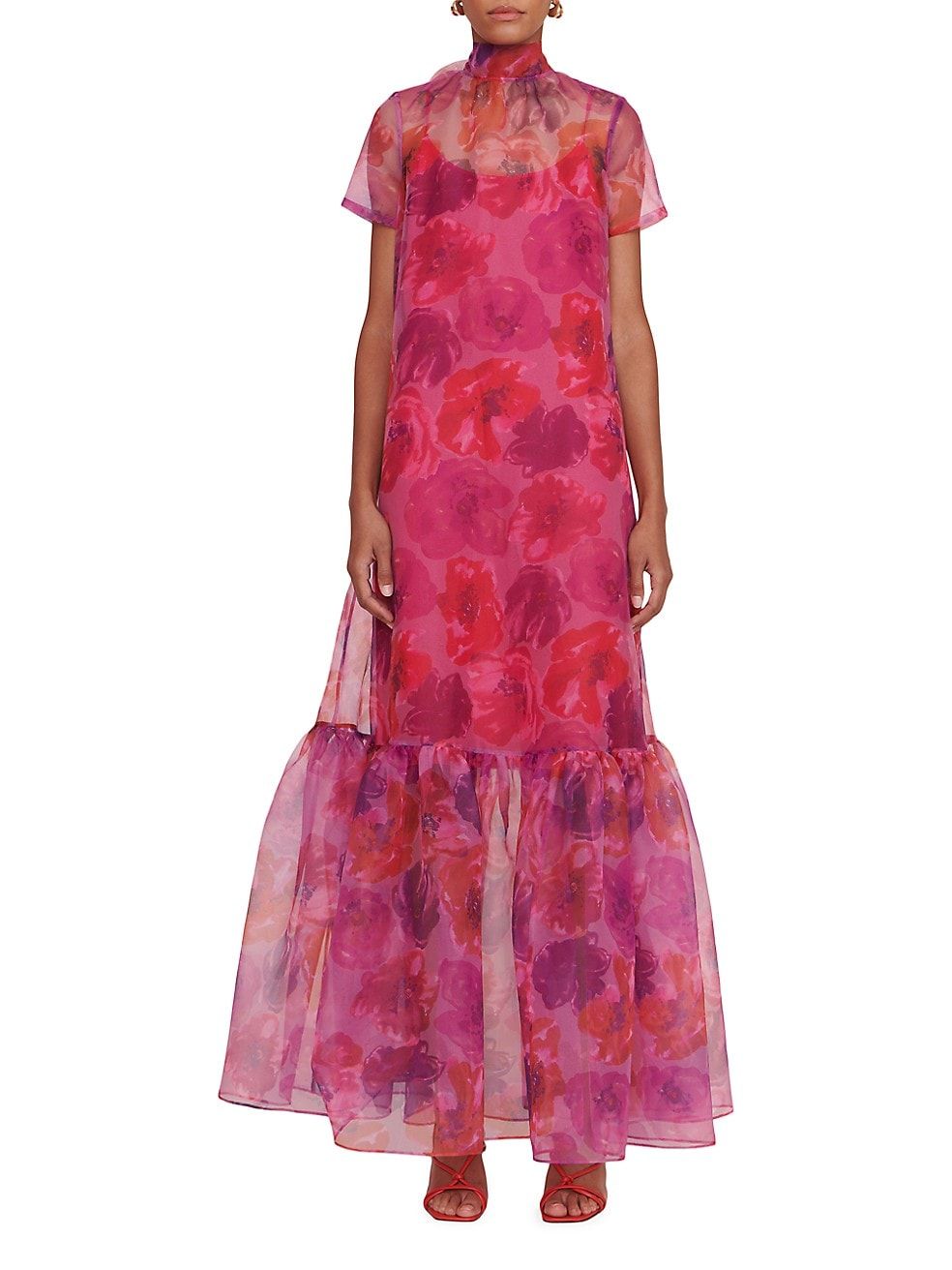Calluna Floral Single-Tiered Shift Gown | Saks Fifth Avenue