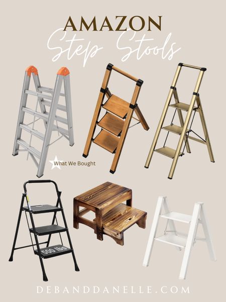 We just picked up a step stool to help us with our home projects. Here is what we bought and some similar options that are both sturdy and will look good in your home. #home #stool #ladder 

#LTKhome #LTKfindsunder100