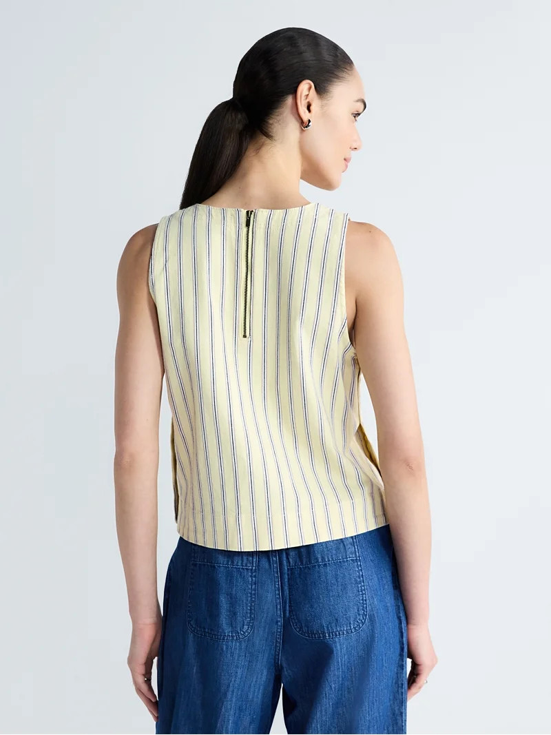 Free Assembly Women's Cropped Sleeveless Denim Top, Sizes XS-XXL | Walmart (US)