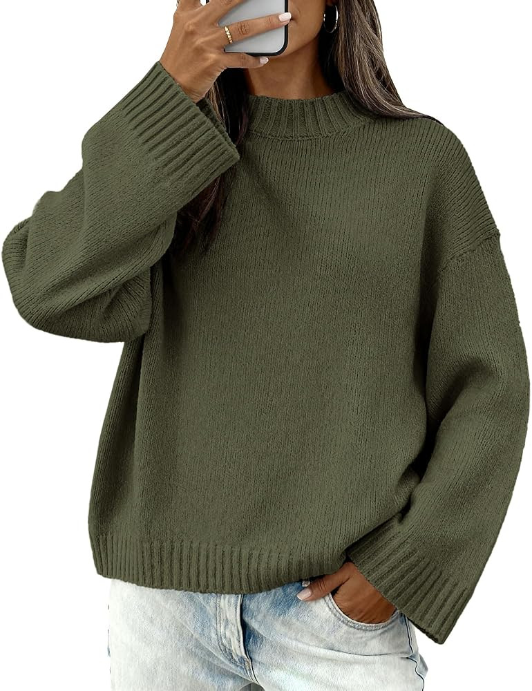 BTFBM Fall Sweaters for Women Crewneck Loose Winter Outfits | Amazon (US)