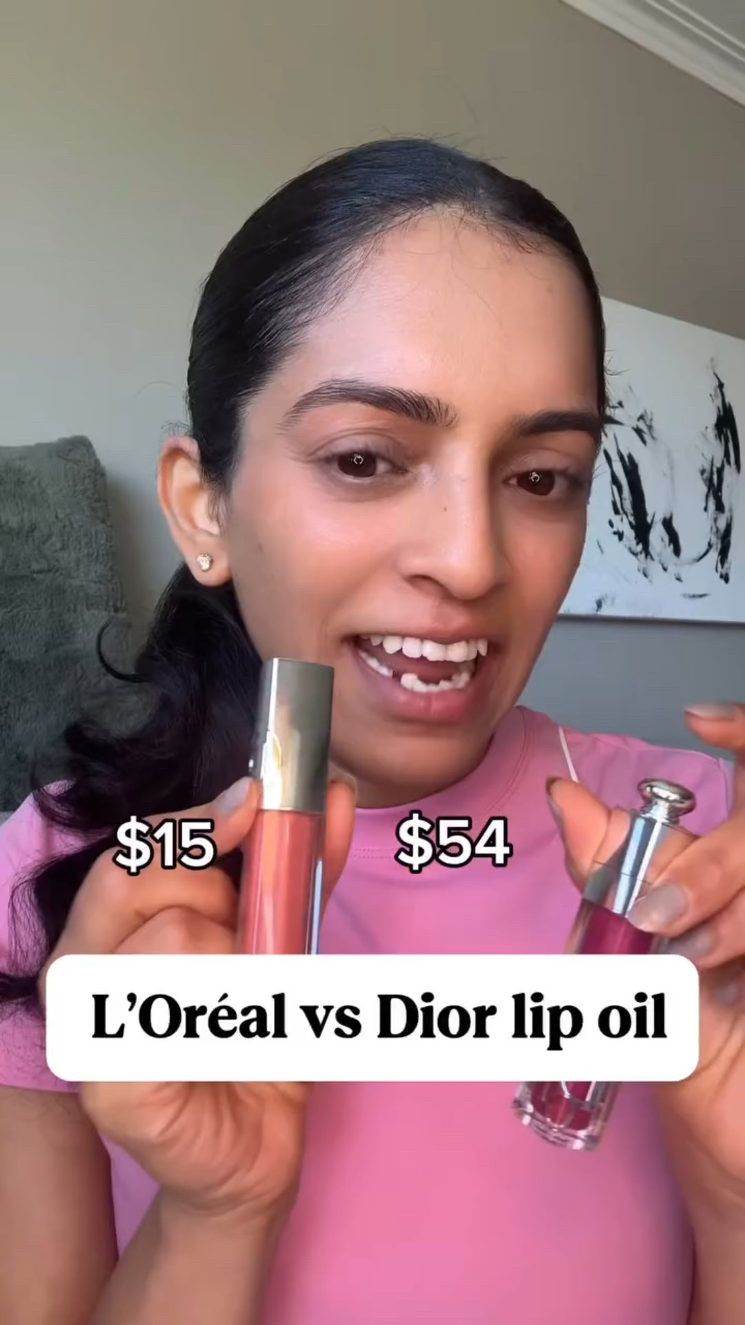 L’Oréal’s new plump ambition Hyaluron Lip Oil vs Dior Addict lip maximizer!
 
Both have hyaluronic acid and are really hydrating. I would pick L’Oréal coz I can feel it tingling lot more and plumping my lips, has a sweet after taste, and it’s 1/4 the price while giving the same effect as Dior! Go grab yours now. 

#loreal #lorealmakeup #loreallipplumper #plumpambition #dior #diorlipaddictmaximizer #diorbeauty #lorealbeauty #lipoil #lipplumper #lipmaximizerdior #lipmaximizer