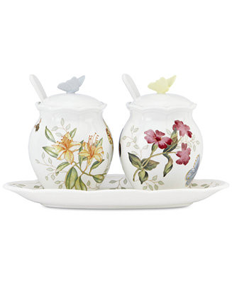 Butterfly Meadow Condiment Set & Tray | Macy's