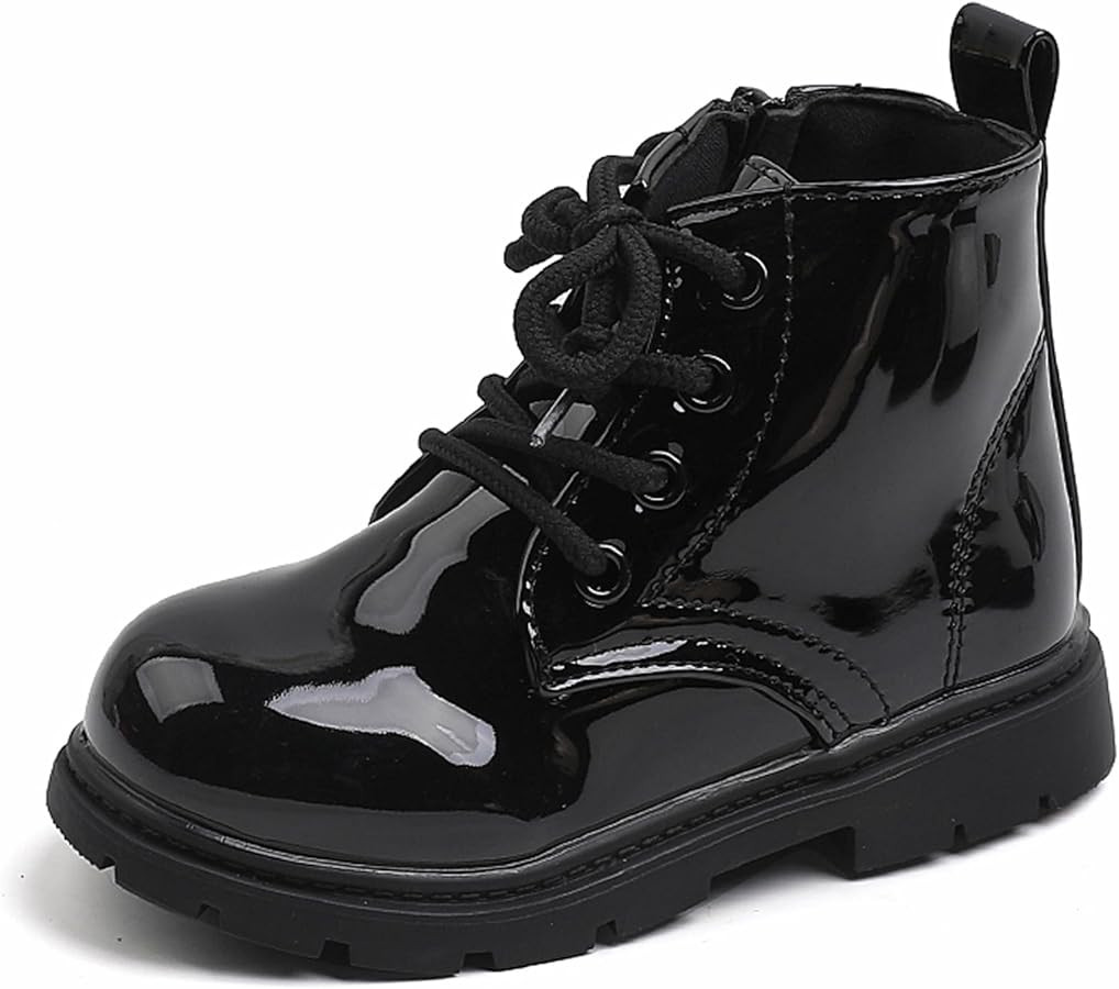 WUIWUIYU Toddler Boys Girls Combat Boots Side Zip Waterproof Ankle Boots Round-Toe School Daily W... | Amazon (CA)