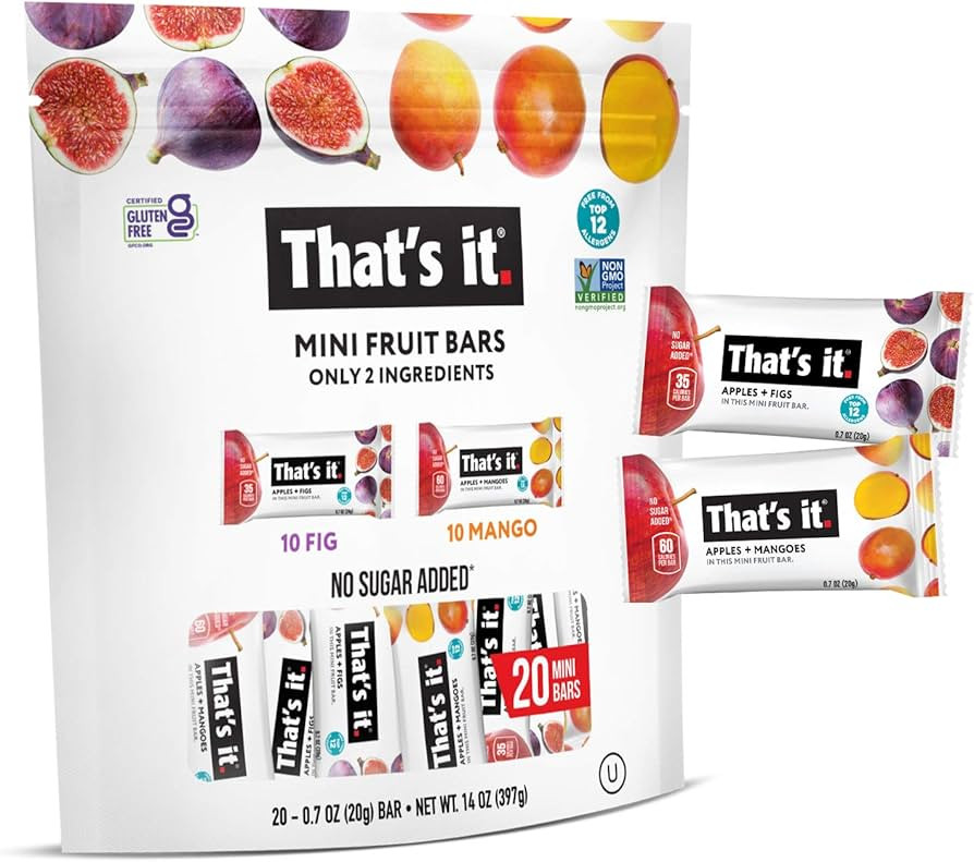 That's it. Mini Fruit Bars Variety (20 Pack) No Sugar Added, Plant-Based, Vegan & Gluten Free, Br... | Amazon (US)