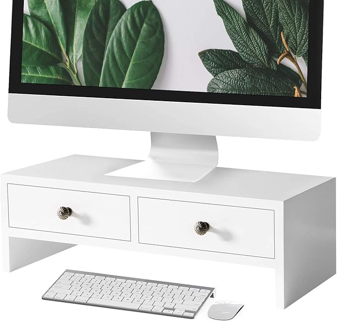 WELLAND Monitor Stand Riser with Drawers, Computer Monitor Stand, Desktop Organizer Stand for Lap... | Amazon (US)