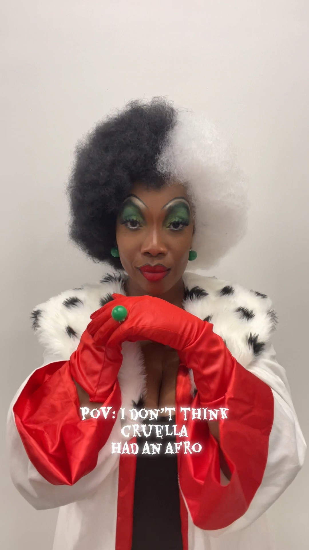 Cruella De Vil with an Afro! 

#LTKHalloween #LTKSeasonal #LTKStyleTip