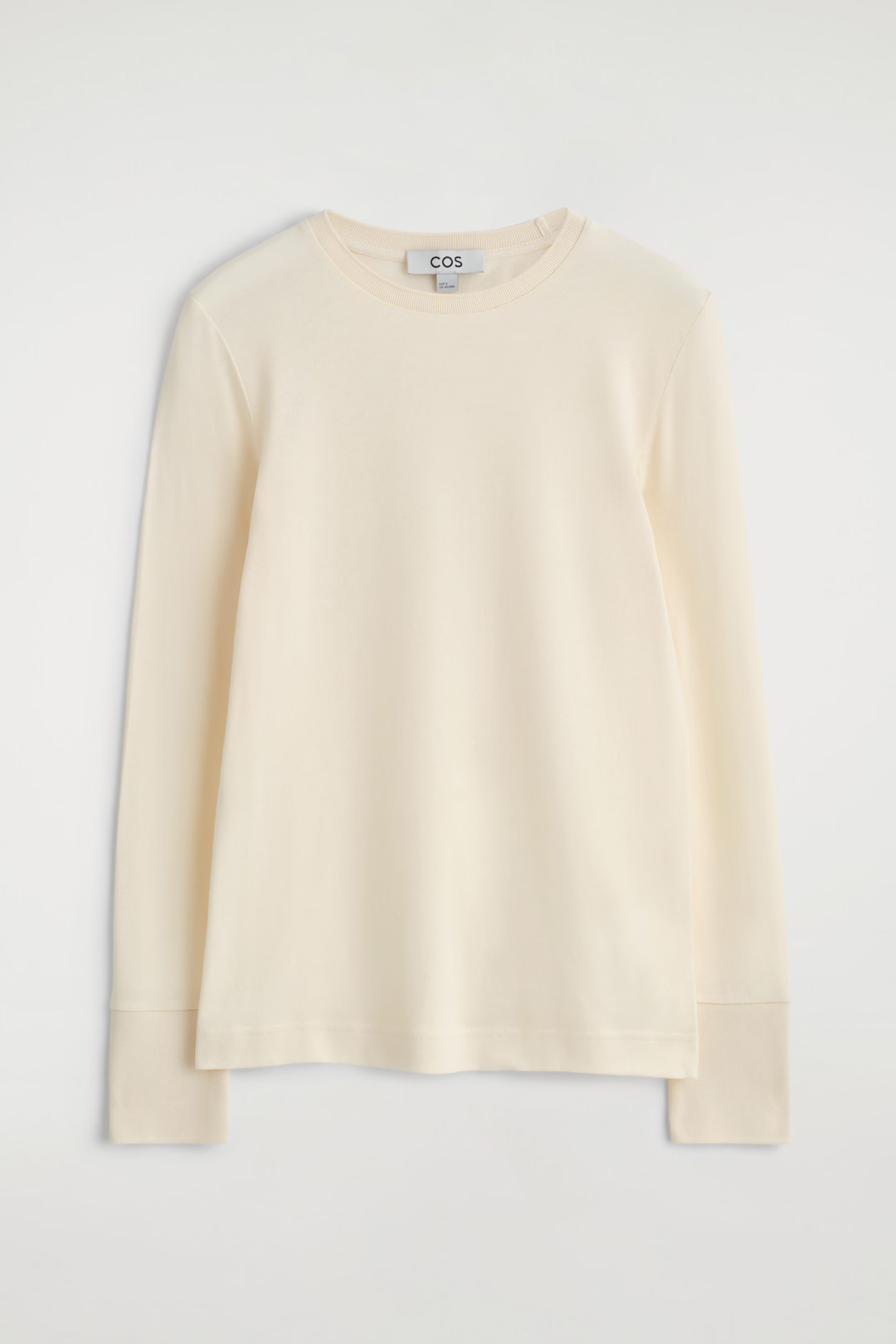 COTTON-JERSEY LONG-SLEEVED TOP - OFF-WHITE | COS GB | COS UK