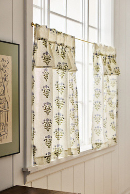 Eudora Cotton Printed Valence Cafe Curtains, Set of 2 | Anthropologie (US)
