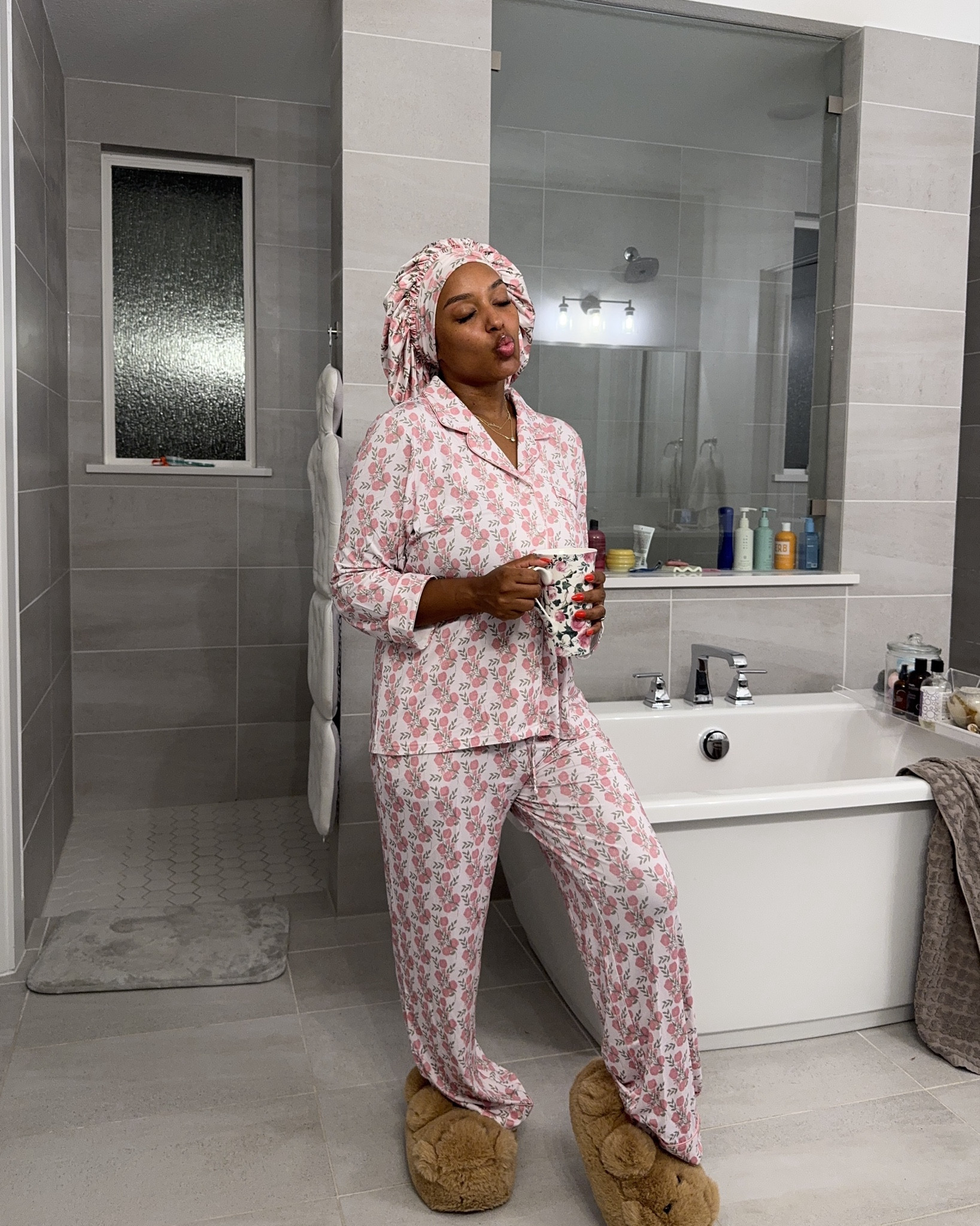 Cozy matching spring summer pajama set that has a matching bonnet too! So cute and love how soft they are! Also, loving these new skincare products! 

#LTKMidsize #LTKBeauty #LTKFindsUnder100