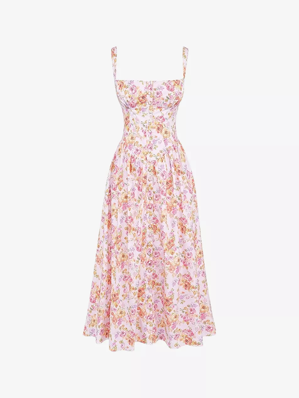 Tatiana floral-print cotton-blend midi dress | Selfridges