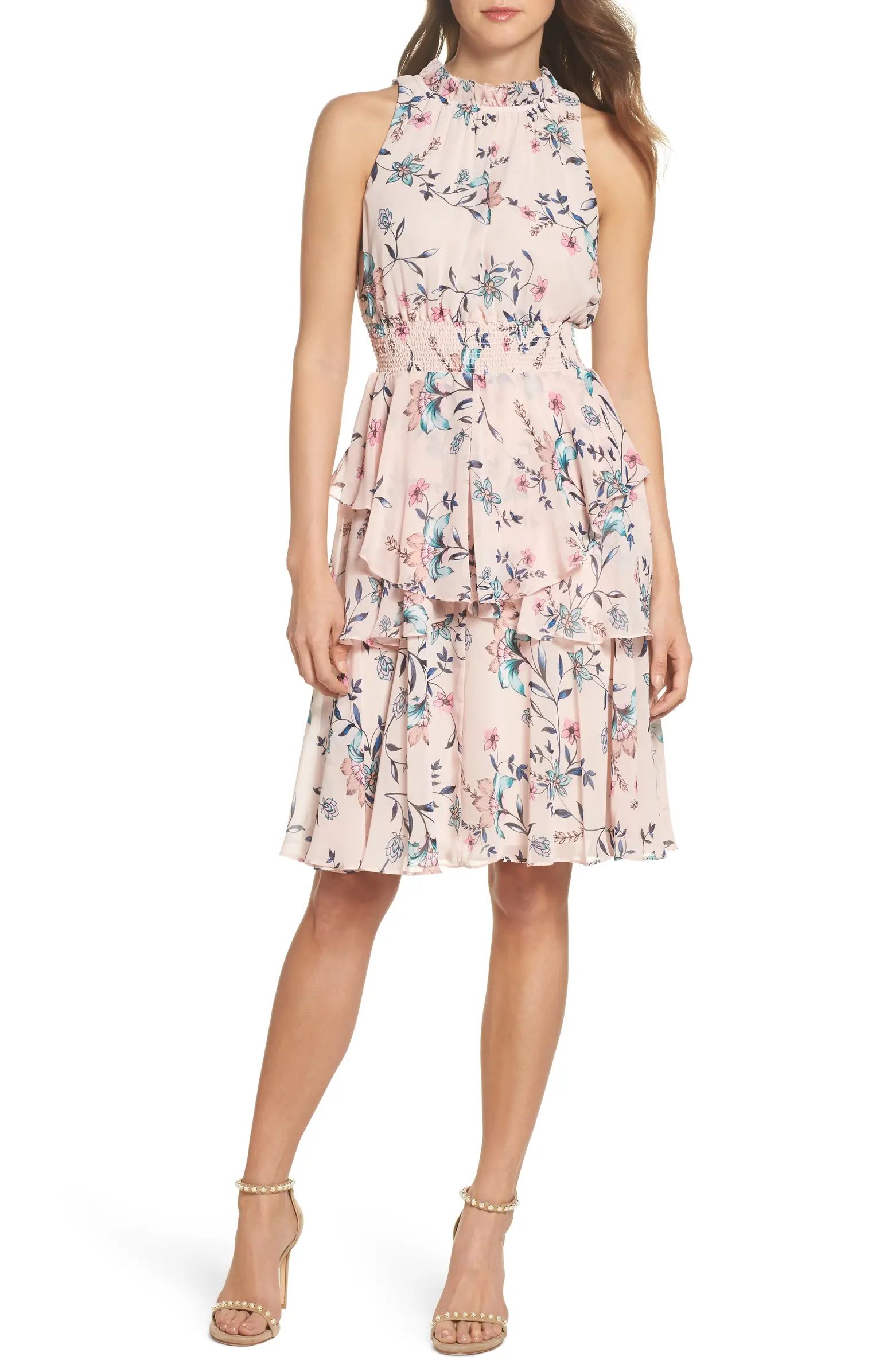 Floral Ruffle A-Line Dress | Nordstrom
