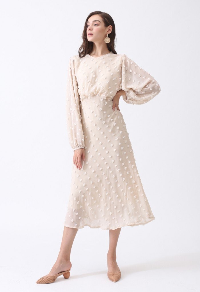 Cotton Candy Sheer Maxi Dress in Cream | Chicwish