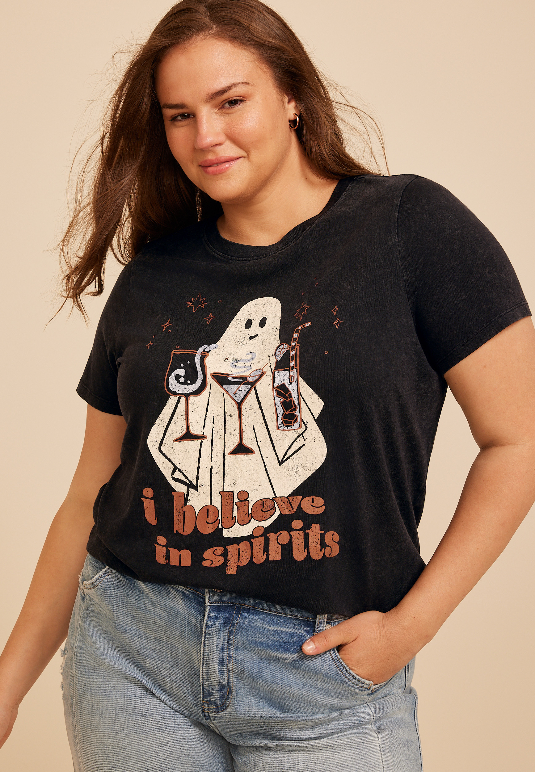 Maurices Plus Size Women's I Believe In Spirits Classic Fit Graphic Tee | Maurices
