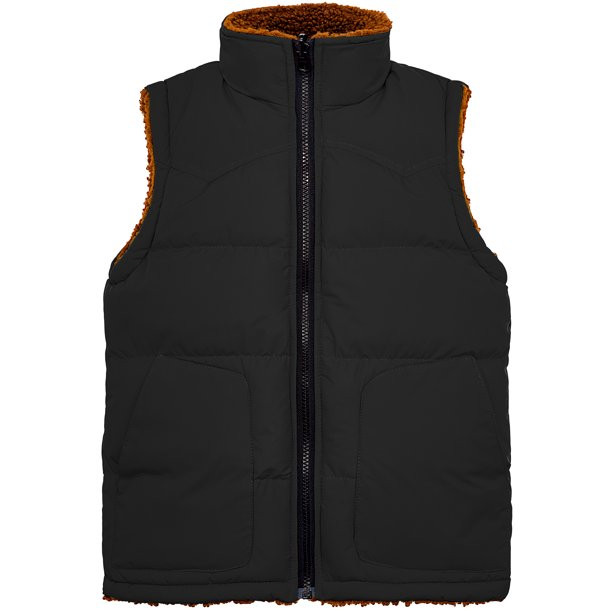 Wantdo Boy's Winter Coat Quilted Puffer Vest Reversible Winter Jacket Black 6/7 | Walmart (US)