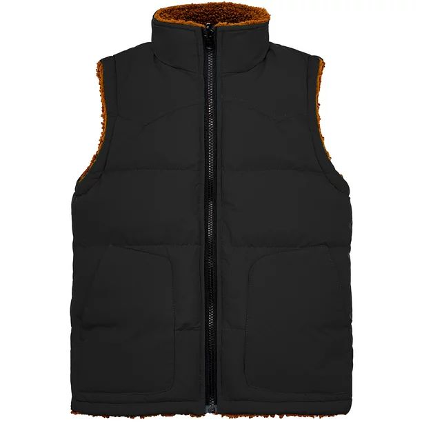 Wantdo Boy's Winter Coat Quilted Puffer Vest Reversible Winter Jacket Black 6/7 | Walmart (US)