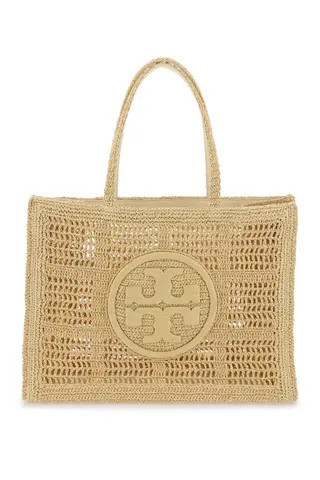 Tory burch ella crochet raffia tote bag in | Residenza725 US