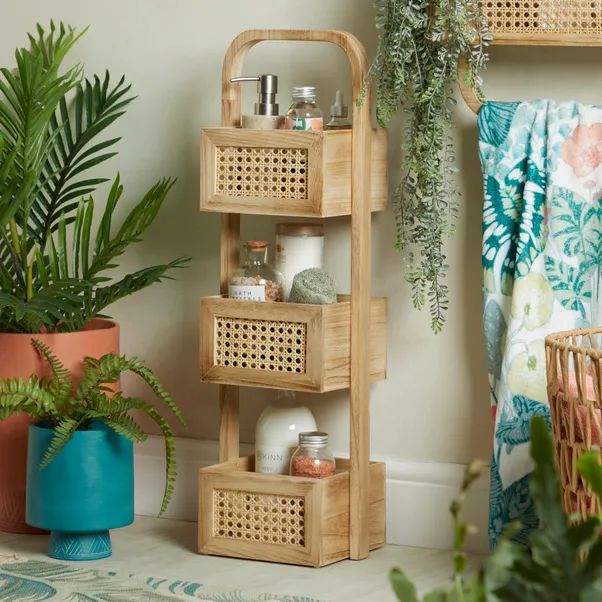 French Cane Natural Caddy | Dunelm