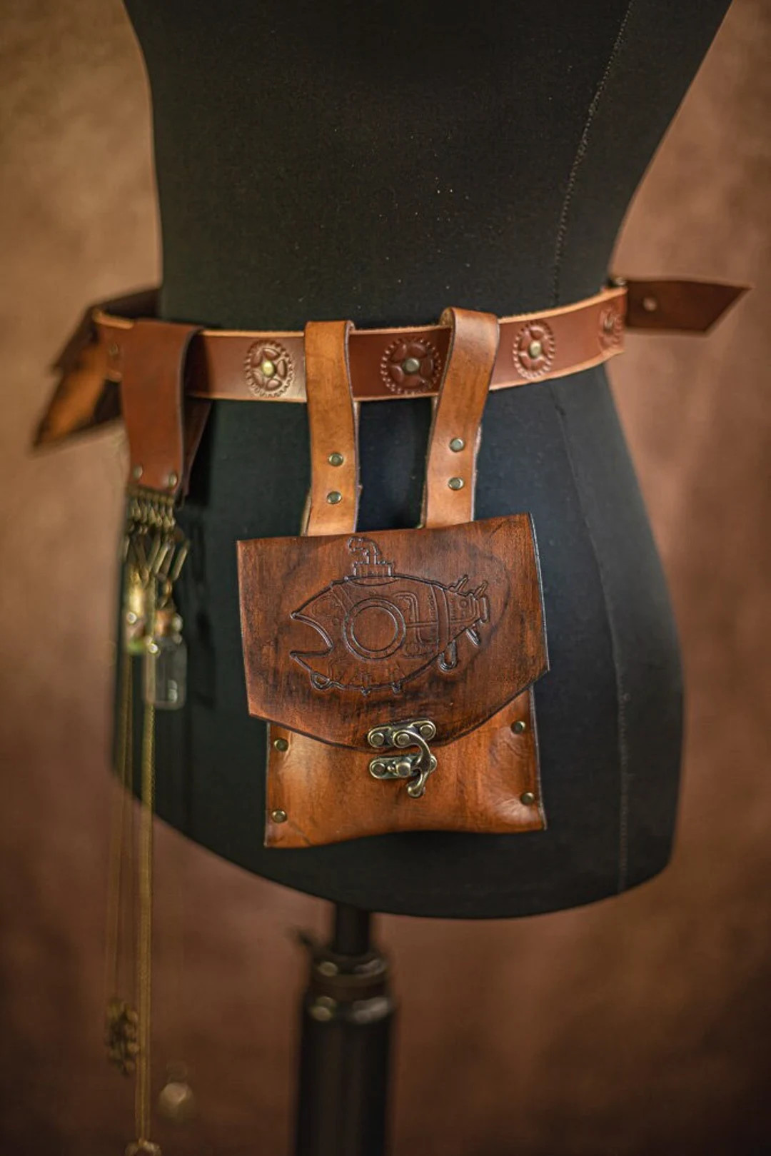 Leather Belt Bag Steampunk Pouch Hip Bag for LARP Alchemist Druid Vintage - Etsy | Etsy (US)