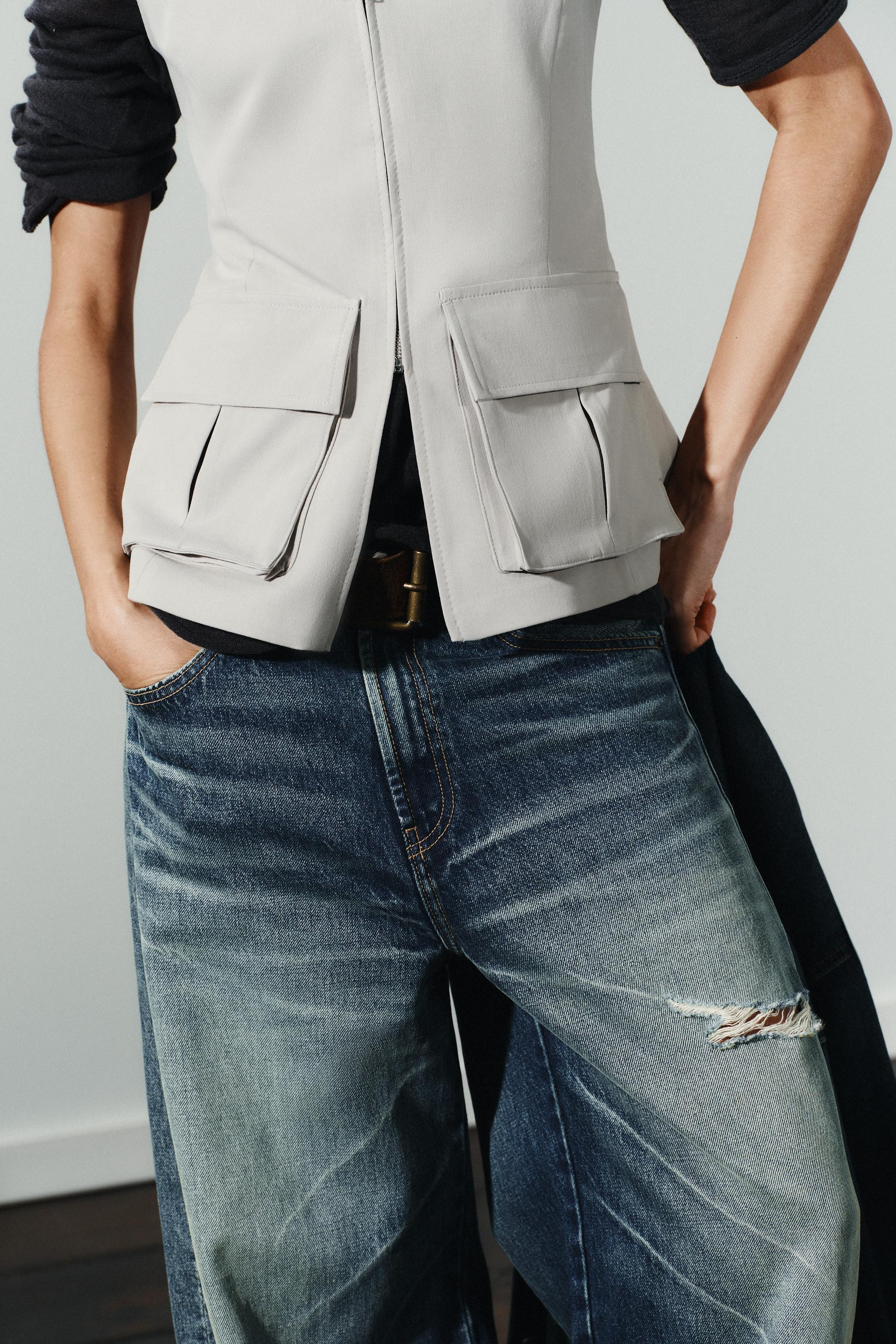 STRETCH COTTON POCKET TOP | Zara US