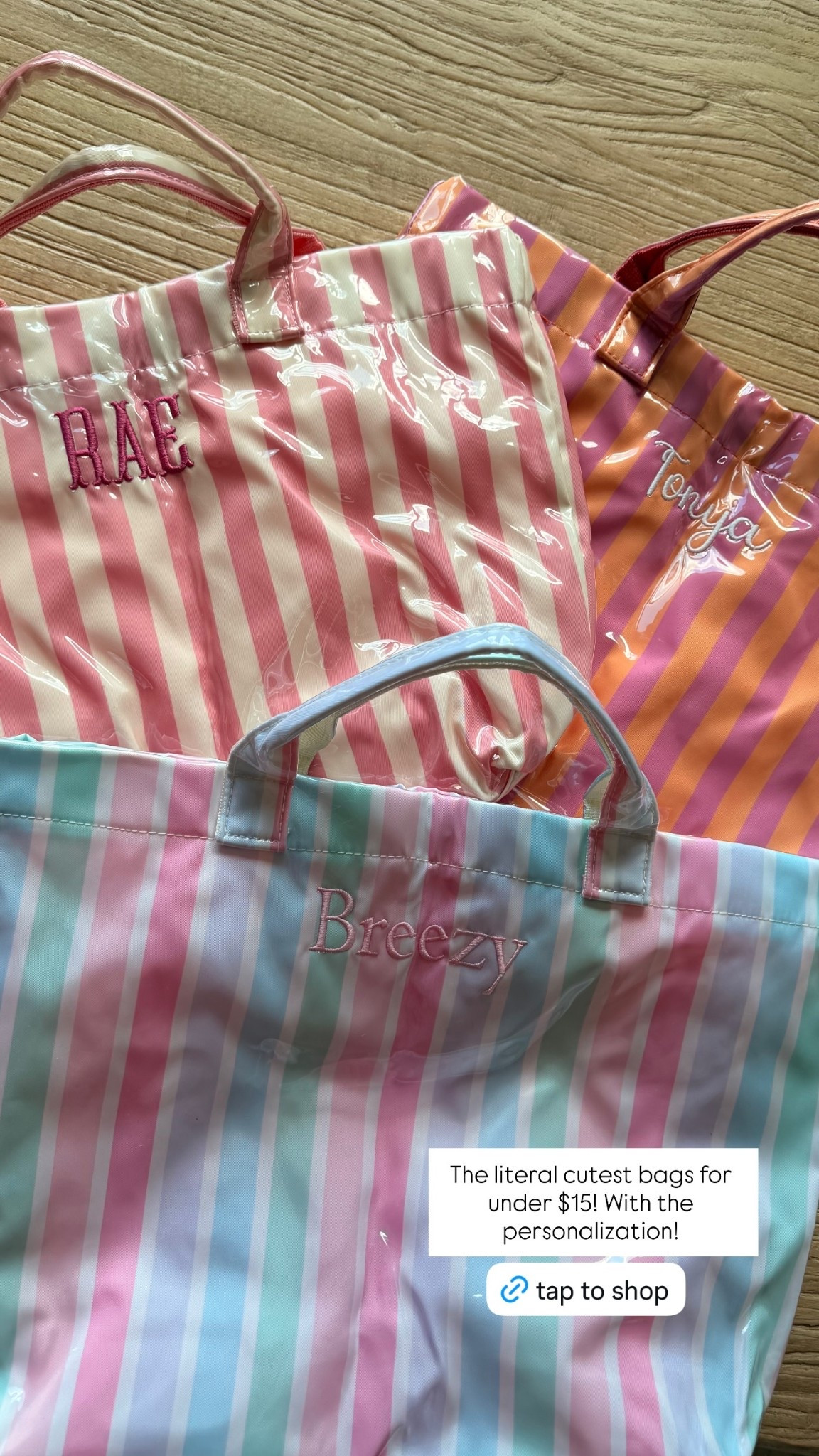 The literal cutest bags for under $15! With the personalization!