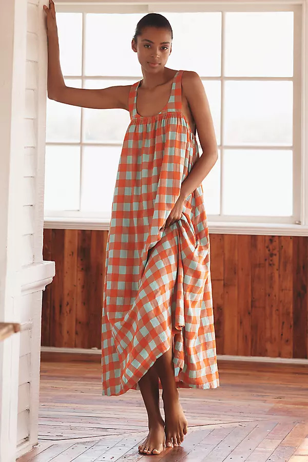 By Anthropologie Tie-Back Midi Apron Nap Dress | Anthropologie (US)