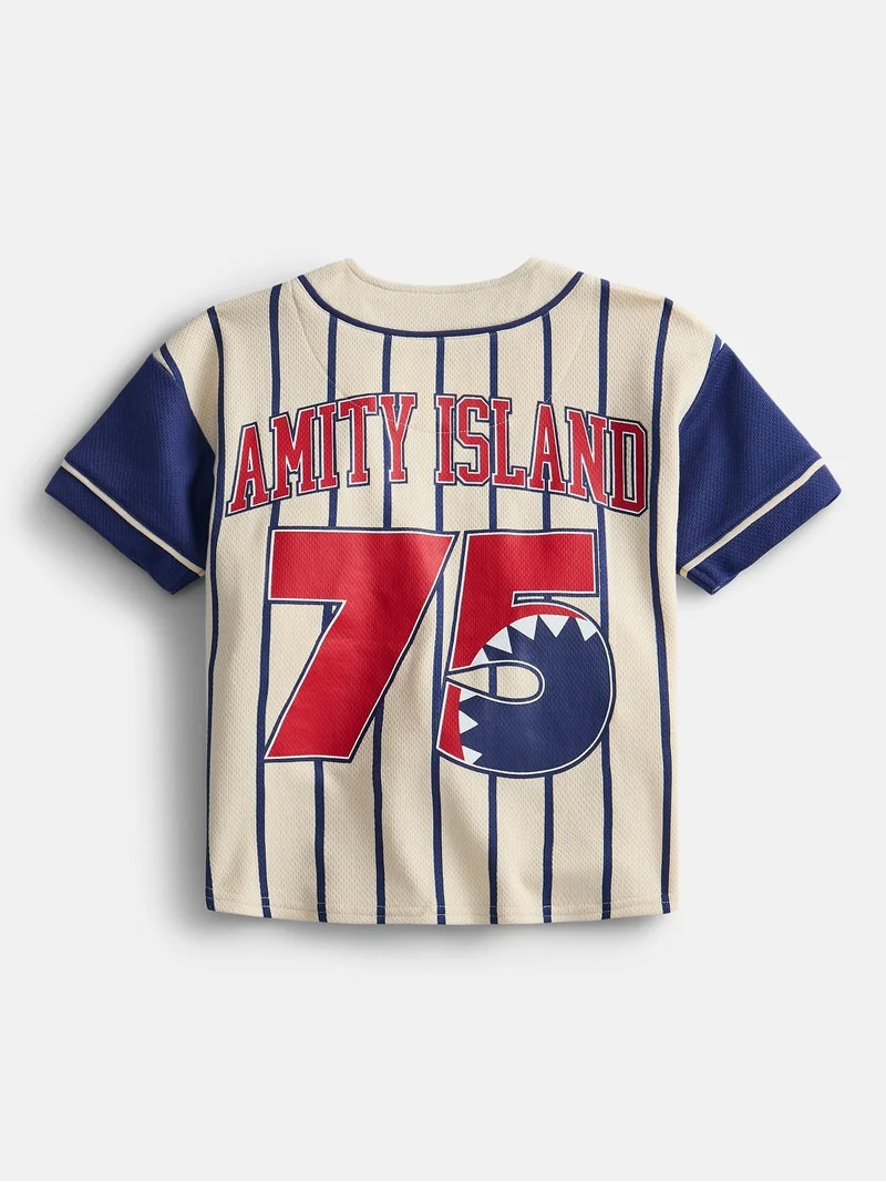 Jaws Boys Graphic Baseball Jersey with Short Sleeves, Sizes 4-18 | Walmart (US)