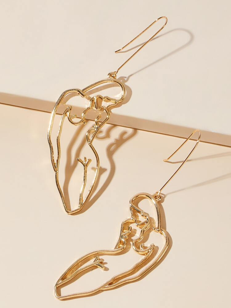 Abstract Figure Drop Earrings | ROMWE