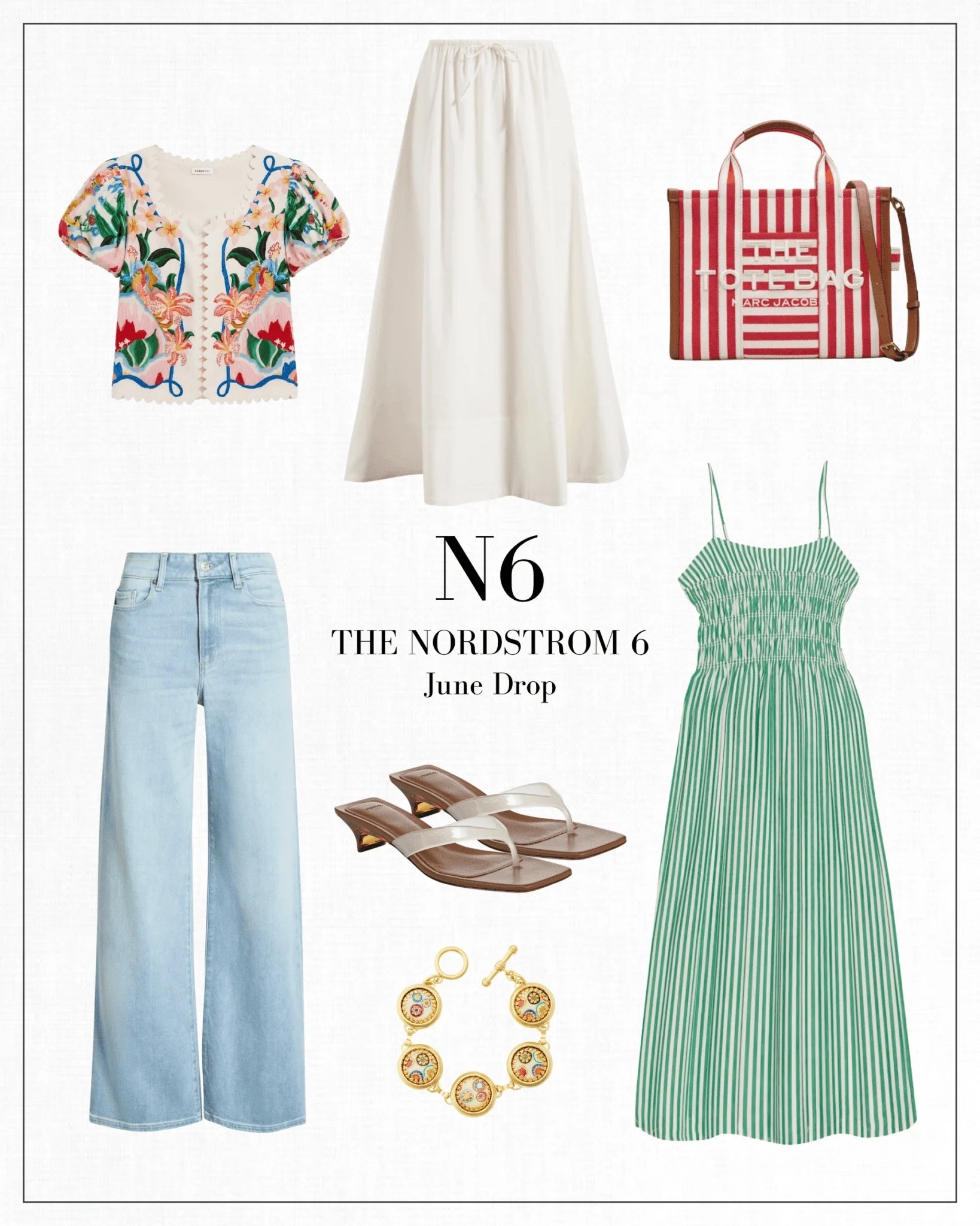 Every month, my Nordstrom Stylist friends and I carefully select six favorite, best-selling items we think you’ll love — and should probably buy soon 😉 These pieces are super stylish, versatile, and well-priced. 

For June, we picked a striped dress everyone is loving, faded summer jeans (of course), and a striped tote you’ll wear non-stop. We also found a bright Farm Rio top, and a white midi skirt that you can wear with everything 🙂

#LTKSeasonal #LTKOver40