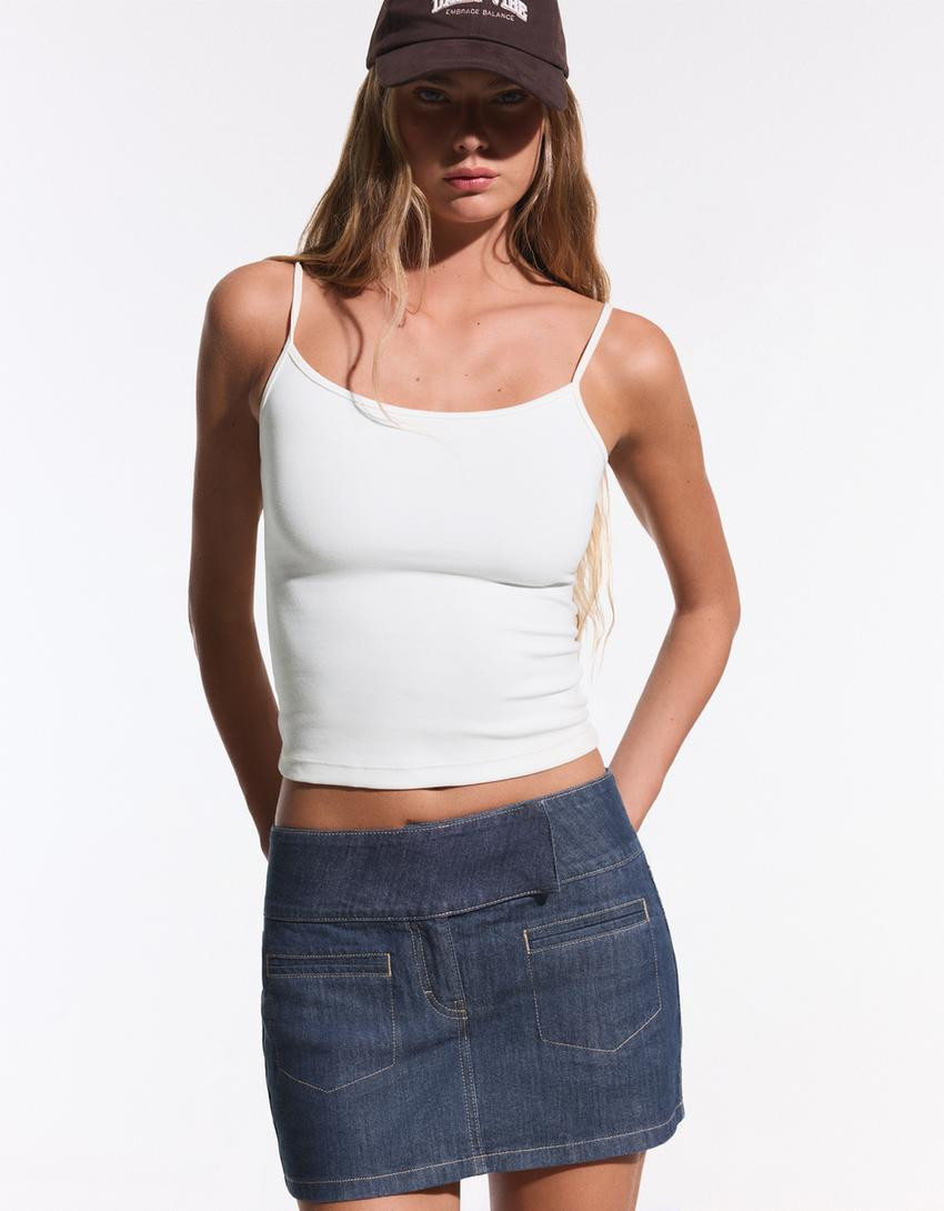 Contrast strappy top - Best sellers - Women | Bershka UK