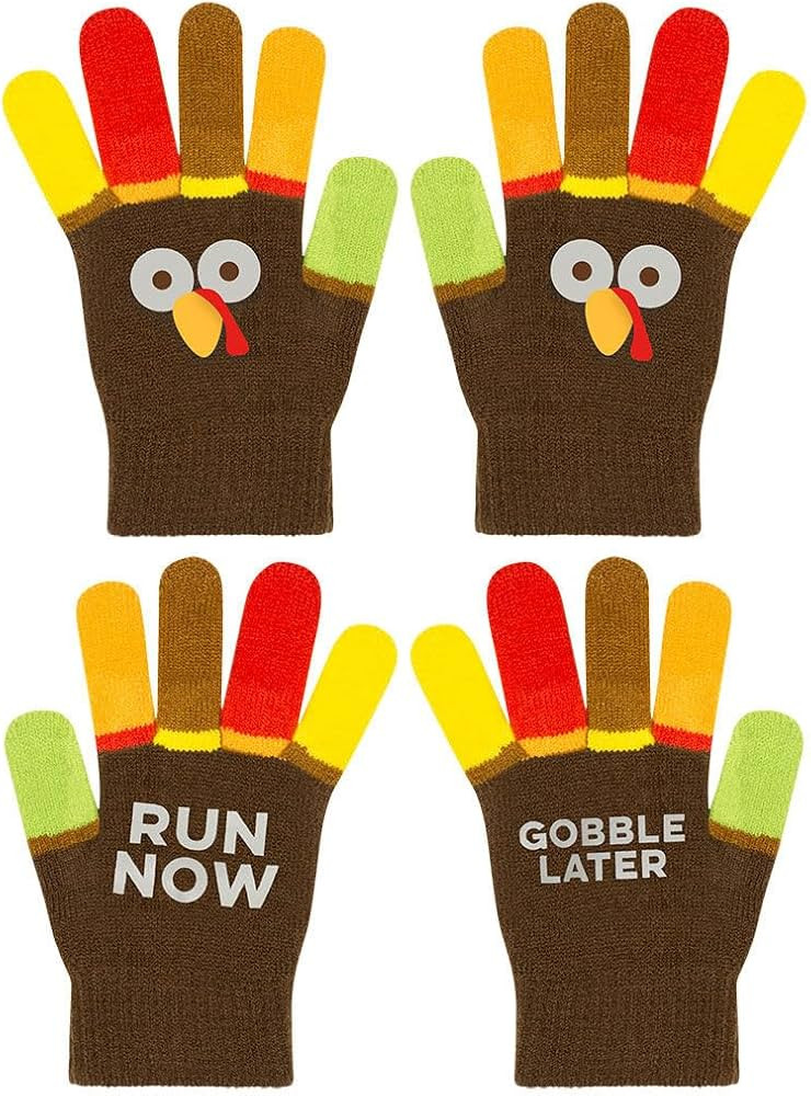 ChalkTalkSPORTS Run Now Gobble Later Running Turkey Gloves - Thanksgiving Turkey Trot Gear | Amazon (US)
