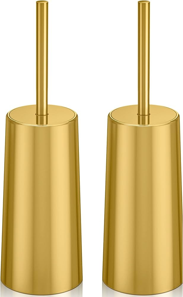 Toilet Brush and Holder, 2 Pack Toilet Brush Stainless Steel, Toilet Bowl Brush for Bathroom Toil... | Amazon (US)