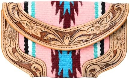 Women Cowhide Hairon and Tooled Leather Western Handmade Ladies Clutch Trifold Wallet | Amazon (US)