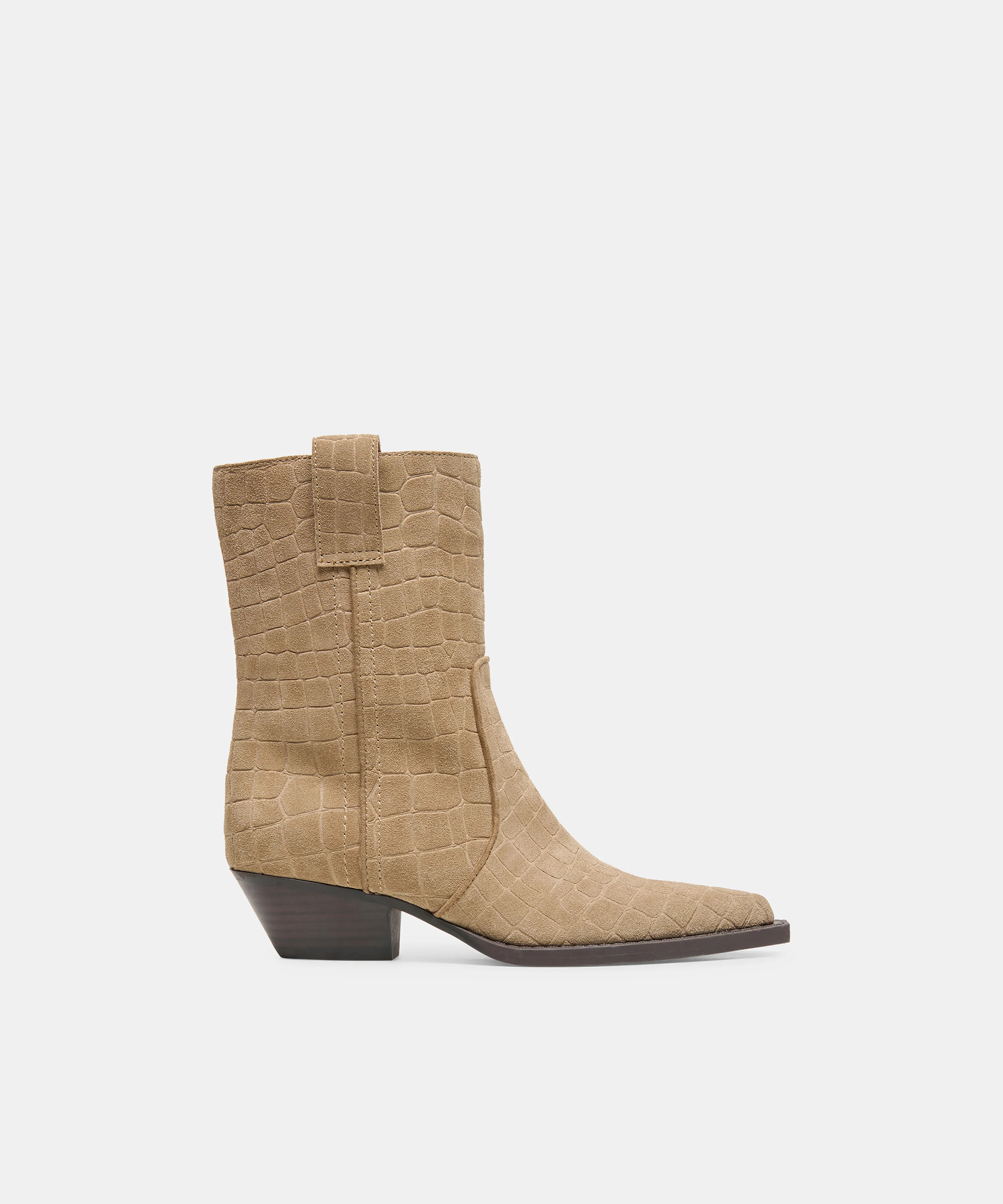 Ryen Booties in Taupe Embossed Suede Size 7.5 By Dolce Vita | DolceVita.com