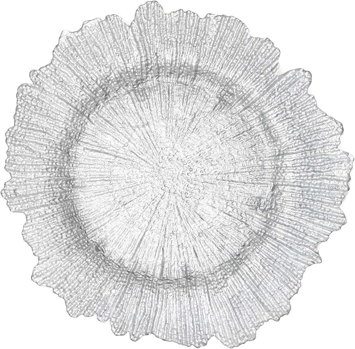 Simply Elegant Coral Reef Glass Charger Plate | Service Plate for Parties, Dinner, Weddings, Quin... | Amazon (US)