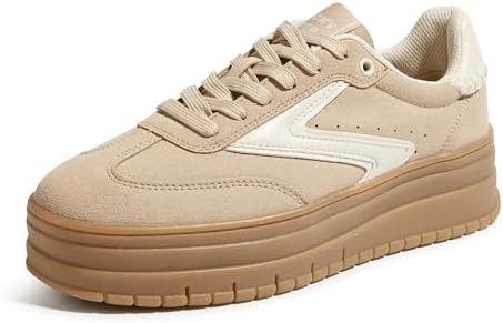 LUCKY STEP Women's Platform Sneakers Gum Sole Suede Casual Classic Retro Rubber Thick Sole Trendy... | Amazon (US)