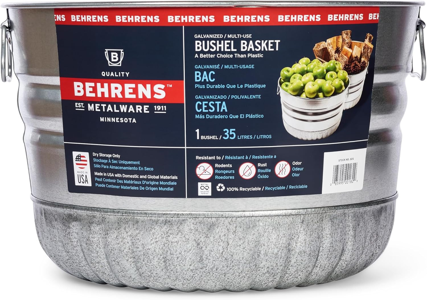 Behrens Galvanized Bushel Basket (1 Bushel) | Amazon (US)