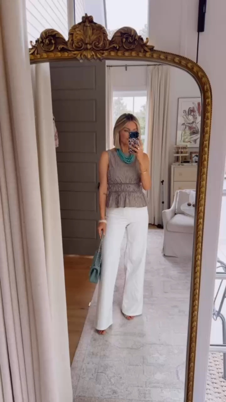 This is such an elevated spring look! I love the pop of turquoise with the blue! The price on these pieces are 👌🏼 You guys need to add these to cart! Wearing S/4

Loverly grey, Target fashion finds, spring outfit ideas, gingham blouse women, women clothing affordable 

#LTKSeasonal #LTKootd