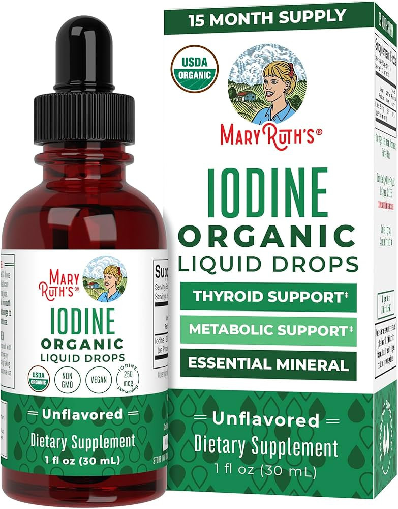 MaryRuth Organics Iodine Liquid Drops | Potassium Iodide | 1 Year Supply | 450 Servings | Thyroid... | Amazon (US)