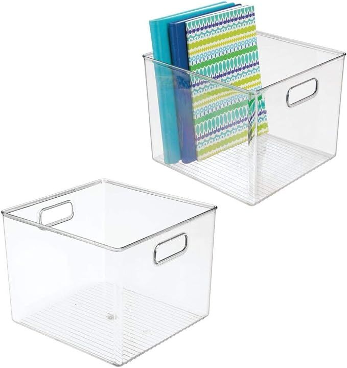 mDesign Plastic Storage Container Bin with Carrying Handles for Home Office, Filing Cabinets, She... | Amazon (US)
