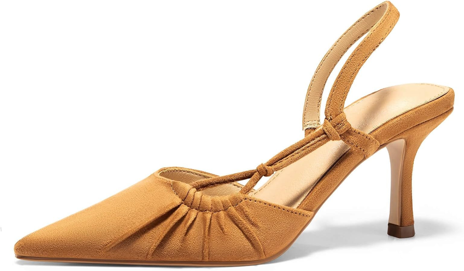 Coutgo Womens Slingback Kitten Heels Closed Pointed Toe Pumps D'Orsay Wedding Party Dress Shoes | Amazon (US)