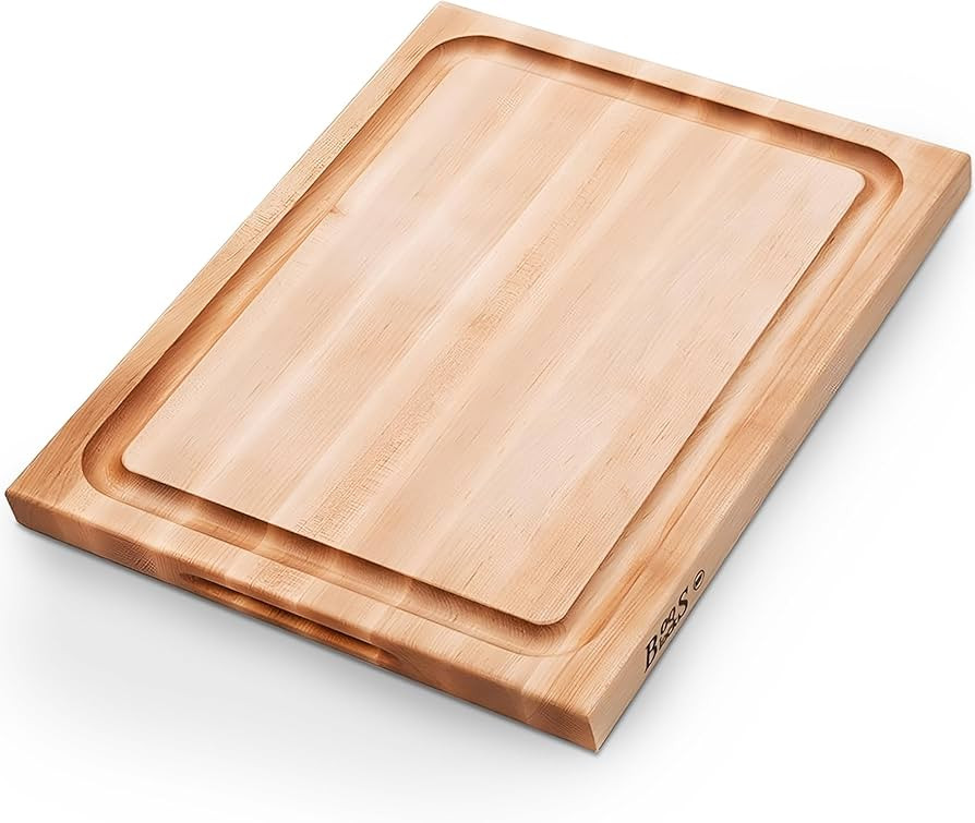 John Boos CB Series, Maple Cutting Board w/Juice Groove, 1.5" Thick Butcher Block- Wooden Reversi... | Amazon (US)
