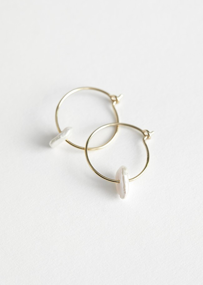 Pearl Pendant Mini Hoop Earrings | & Other Stories (EU + UK)