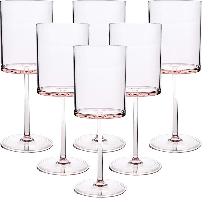 Classic Acrylic Premium Quality Plastic Tumblers |Set of 6 Each Pink, : 15-Ounce, Dishwasher Safe... | Amazon (US)