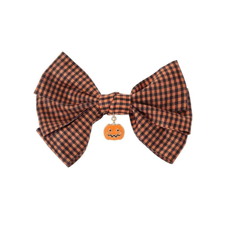 Way to Celebrate Halloween Women's Ghingham Pumpkin Bow Hair Clip, Multicolor, 1 Piece, Alligator... | Walmart (US)