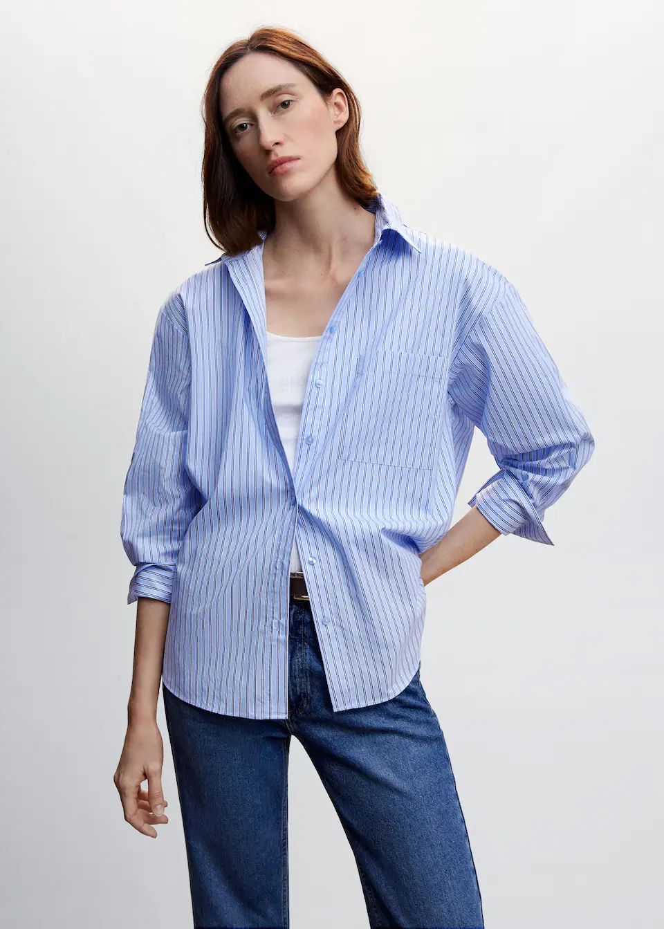 Oversize cotton shirt | MANGO (UK)