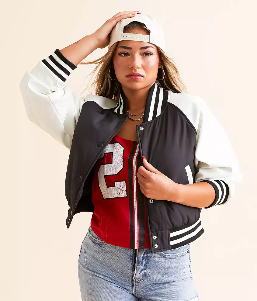 Varsity Cropped Jacket | Buckle
